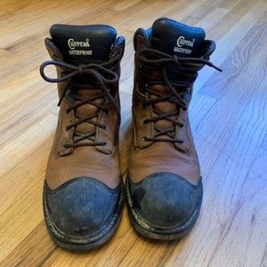 Chippewa Boots: Men’s Waterproof 55210 Brown Work Boots (size: mens 12M)